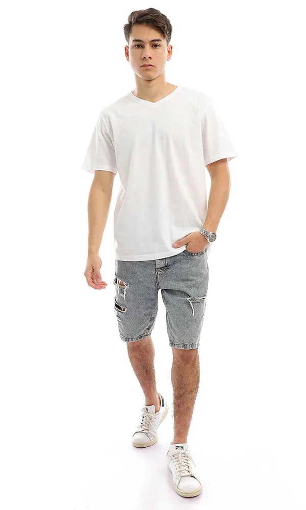 21218 Basic V-Neck T-Shirt-Short Sleeves (MST)