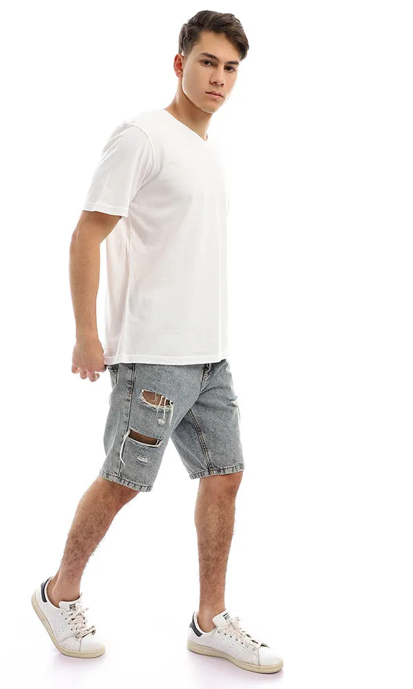 21218 Basic V-Neck T-Shirt-Short Sleeves (MST)