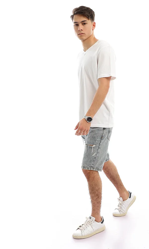 21218 Basic V-Neck T-Shirt-Short Sleeves (MST)
