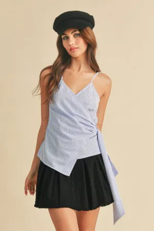 Aemi   Co Side Knotted Surplice Striped Cami