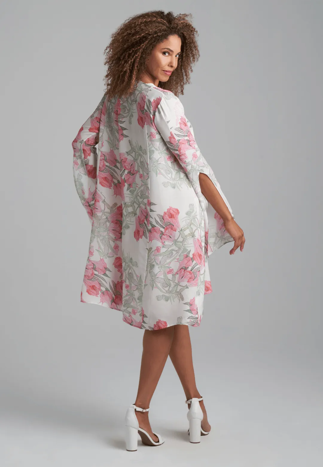 Anita Silk Dress in Angels Trumpet