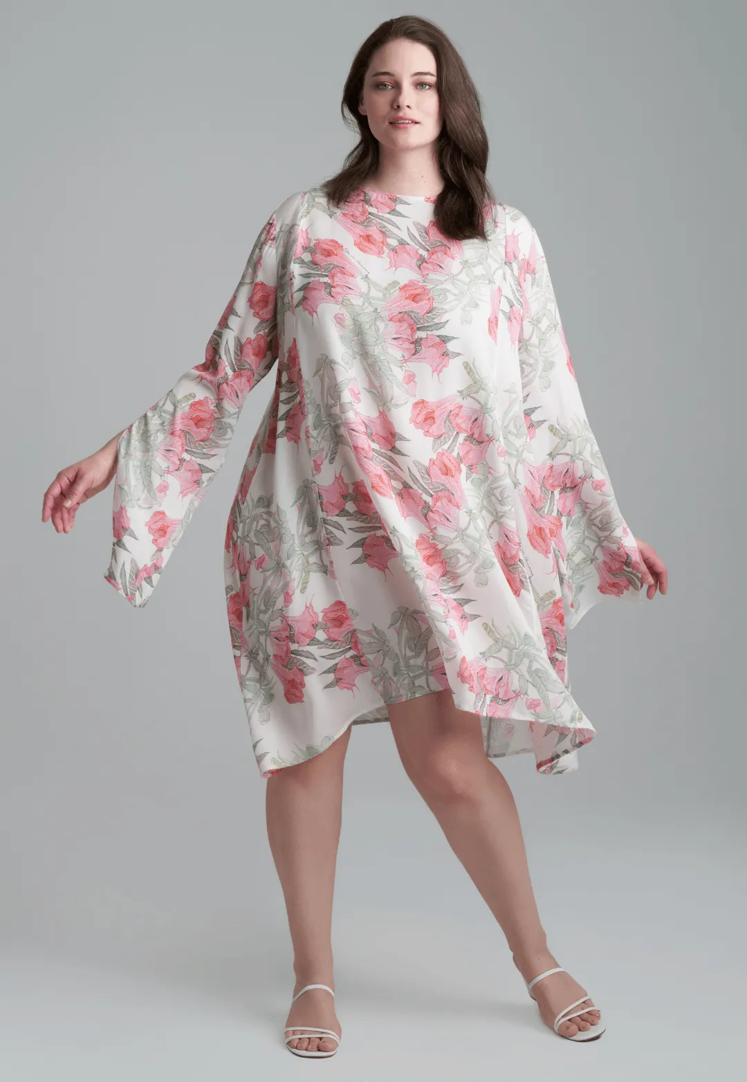 Anita Silk Dress in Angels Trumpet