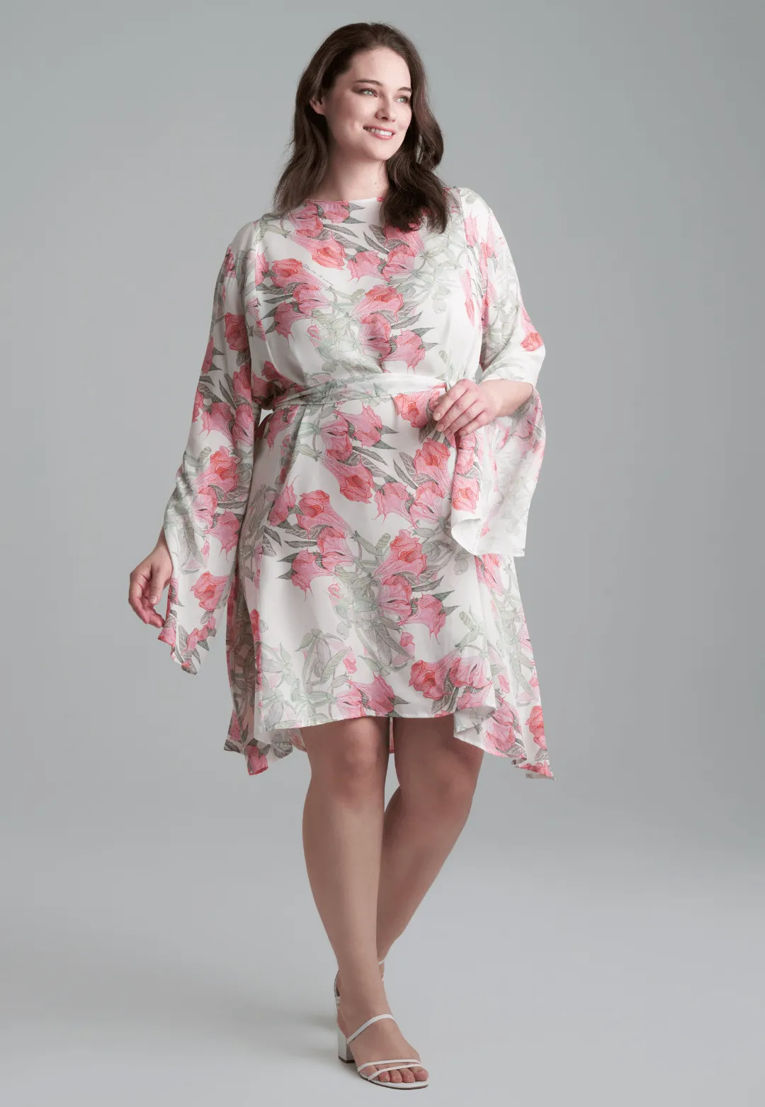 Anita Silk Dress in Angels Trumpet