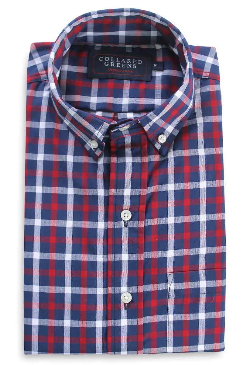 Arlington: Brookline Button Down Shirt - Red/Navy