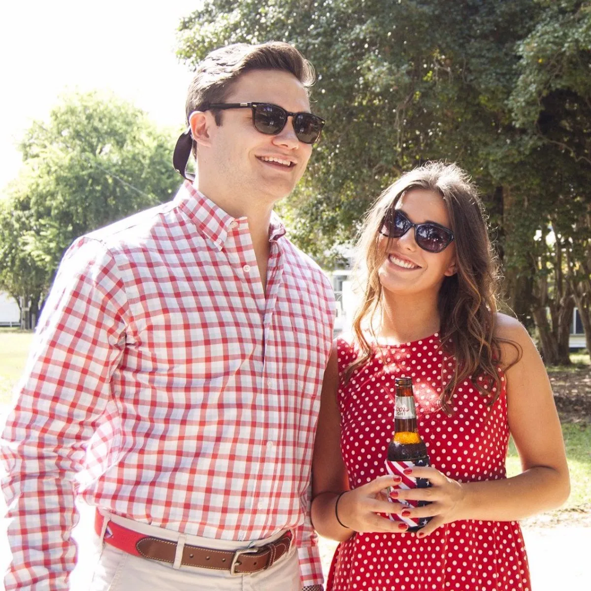 Arlington: Brookline Button Down Shirt - Red/Navy