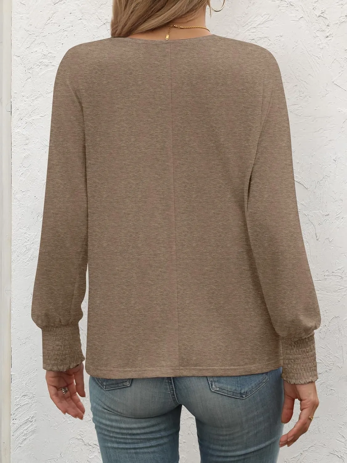 ATHMILE Long Sleeve Tops for Women 2025 Spring Fashion T Shirts for Women Crewneck Casual Loose Shirts Basic Tee