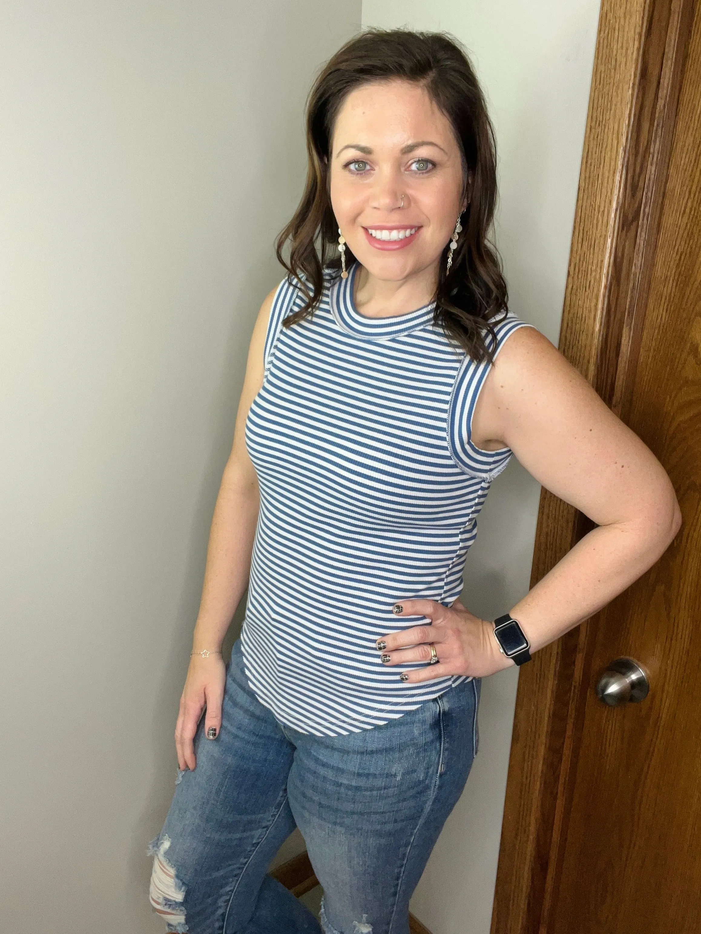 Bianca Basic Stripe Ribbed Tanks FINAL SALE