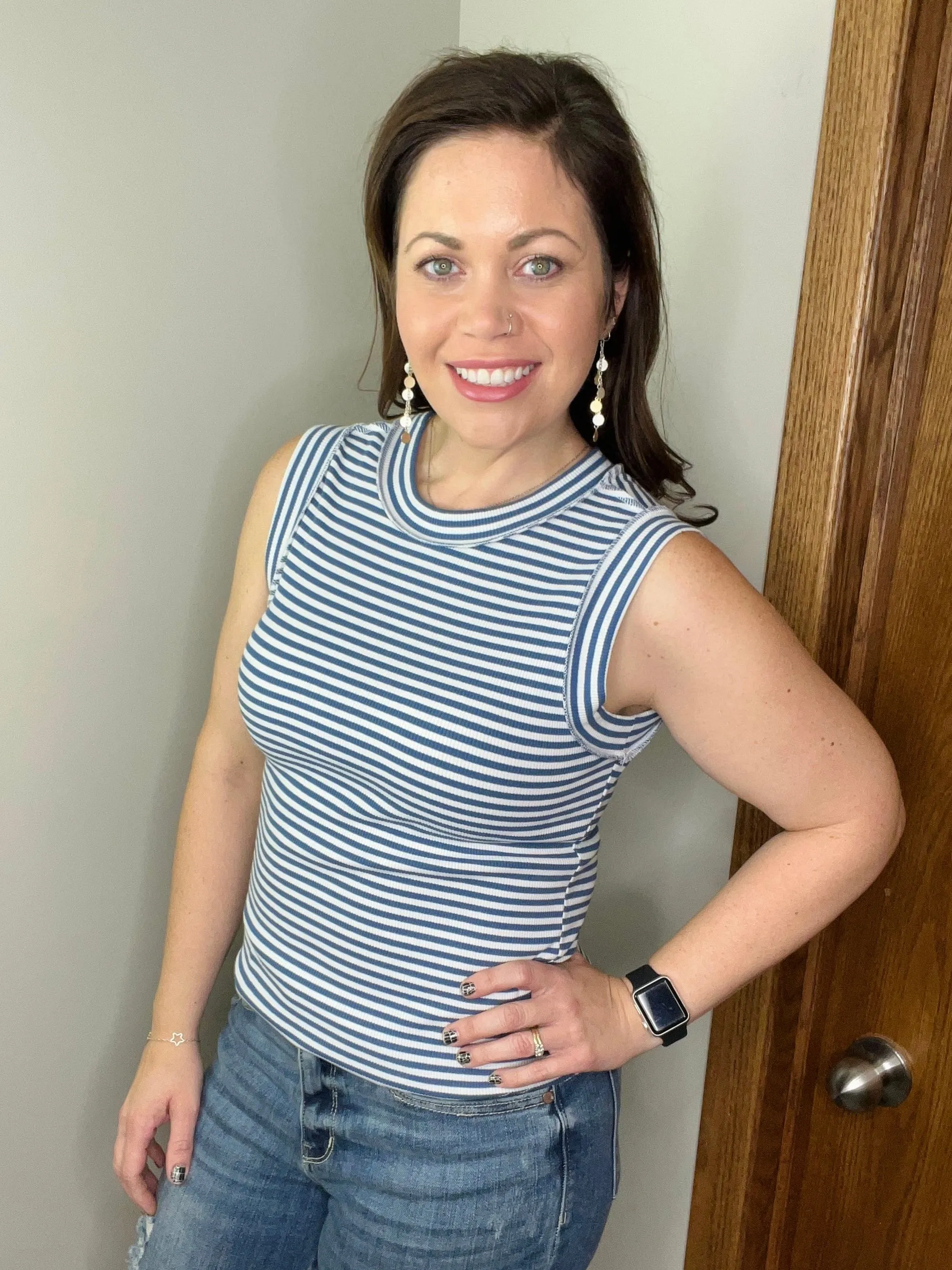 Bianca Basic Stripe Ribbed Tanks FINAL SALE