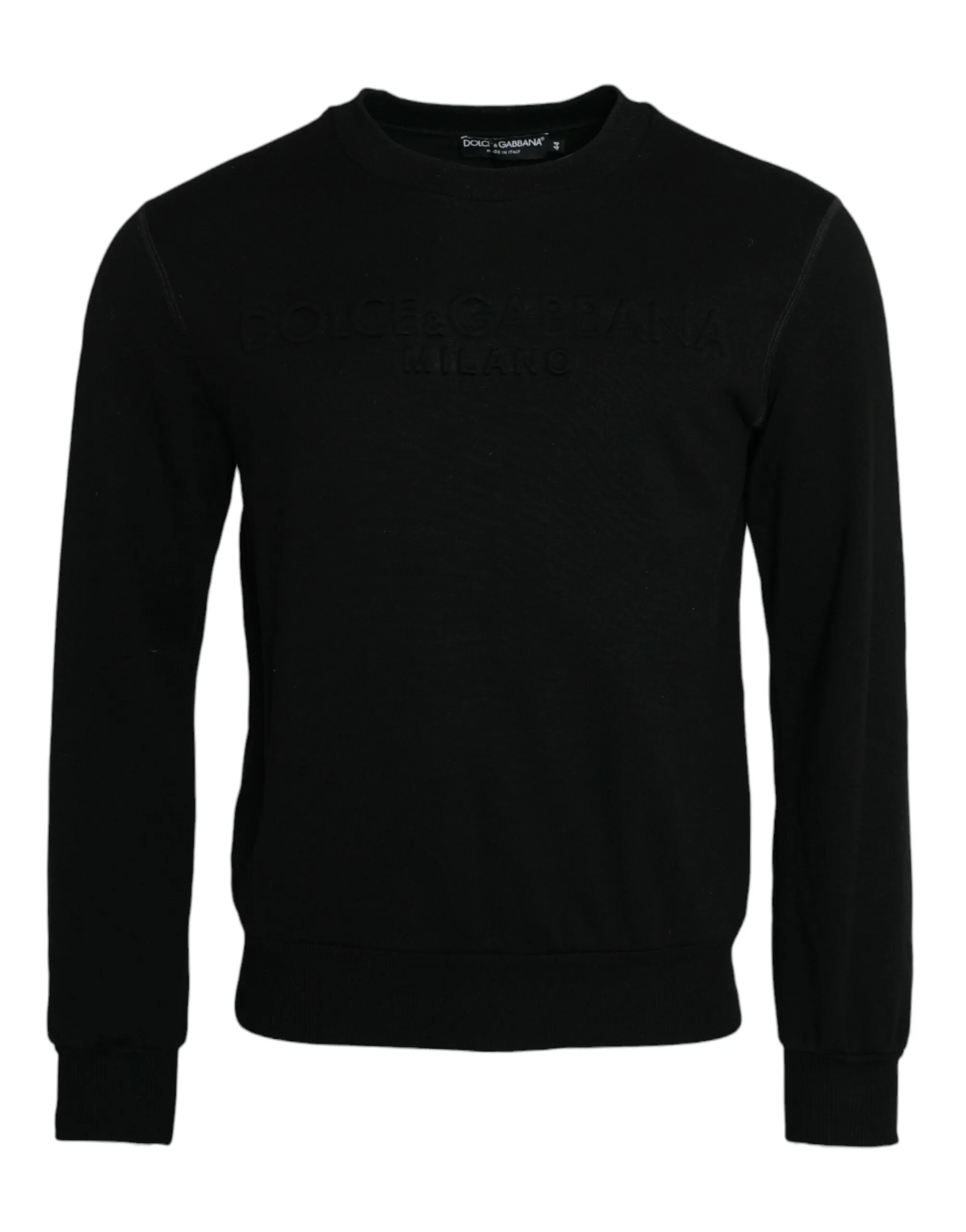Black Cotton Long Sleeves Sweatshirt Sweater
