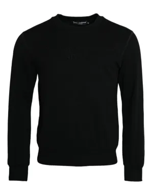 Black Cotton Long Sleeves Sweatshirt Sweater