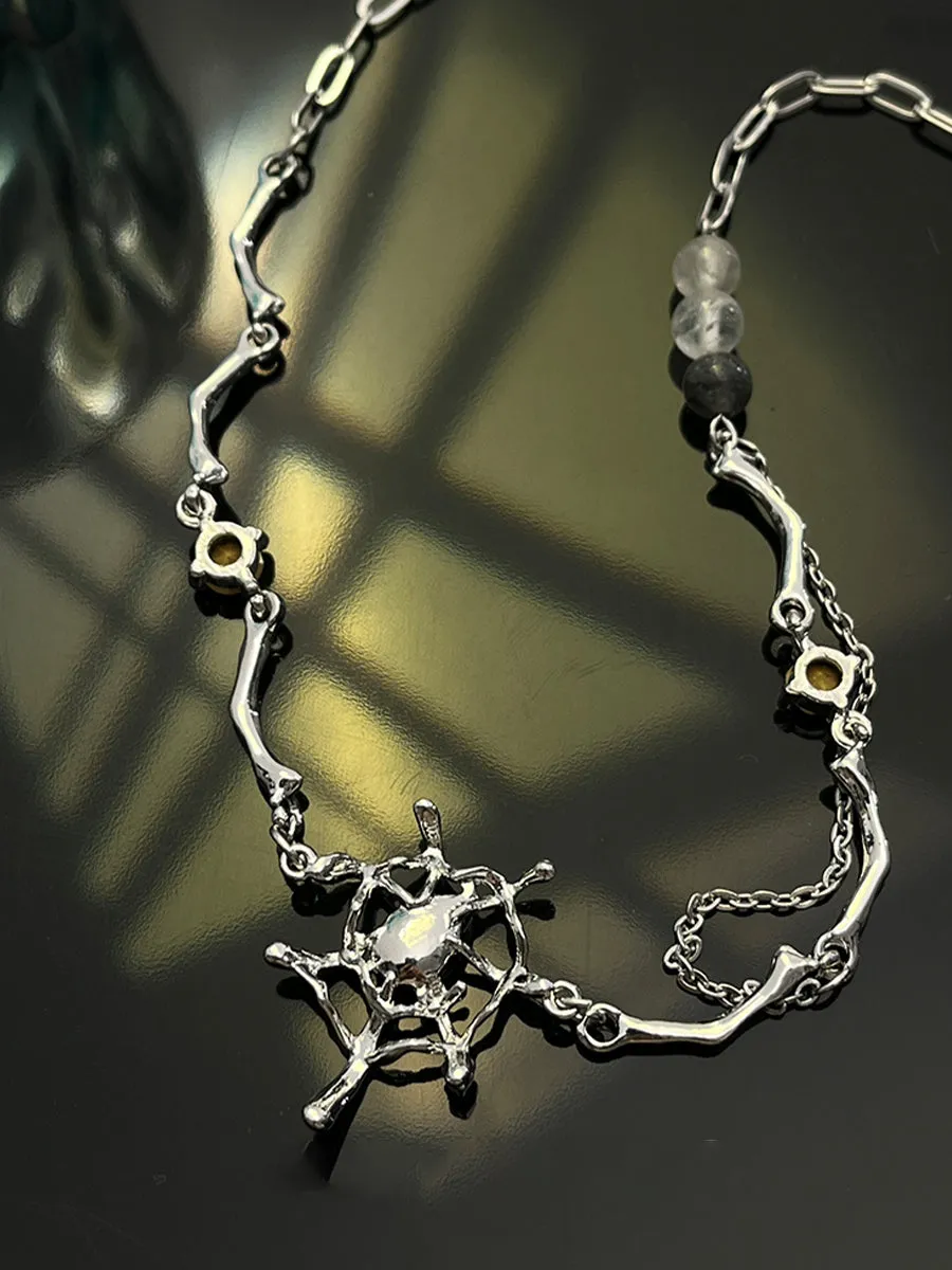 Black Diamond Spider Necklace