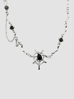 Black Diamond Spider Necklace