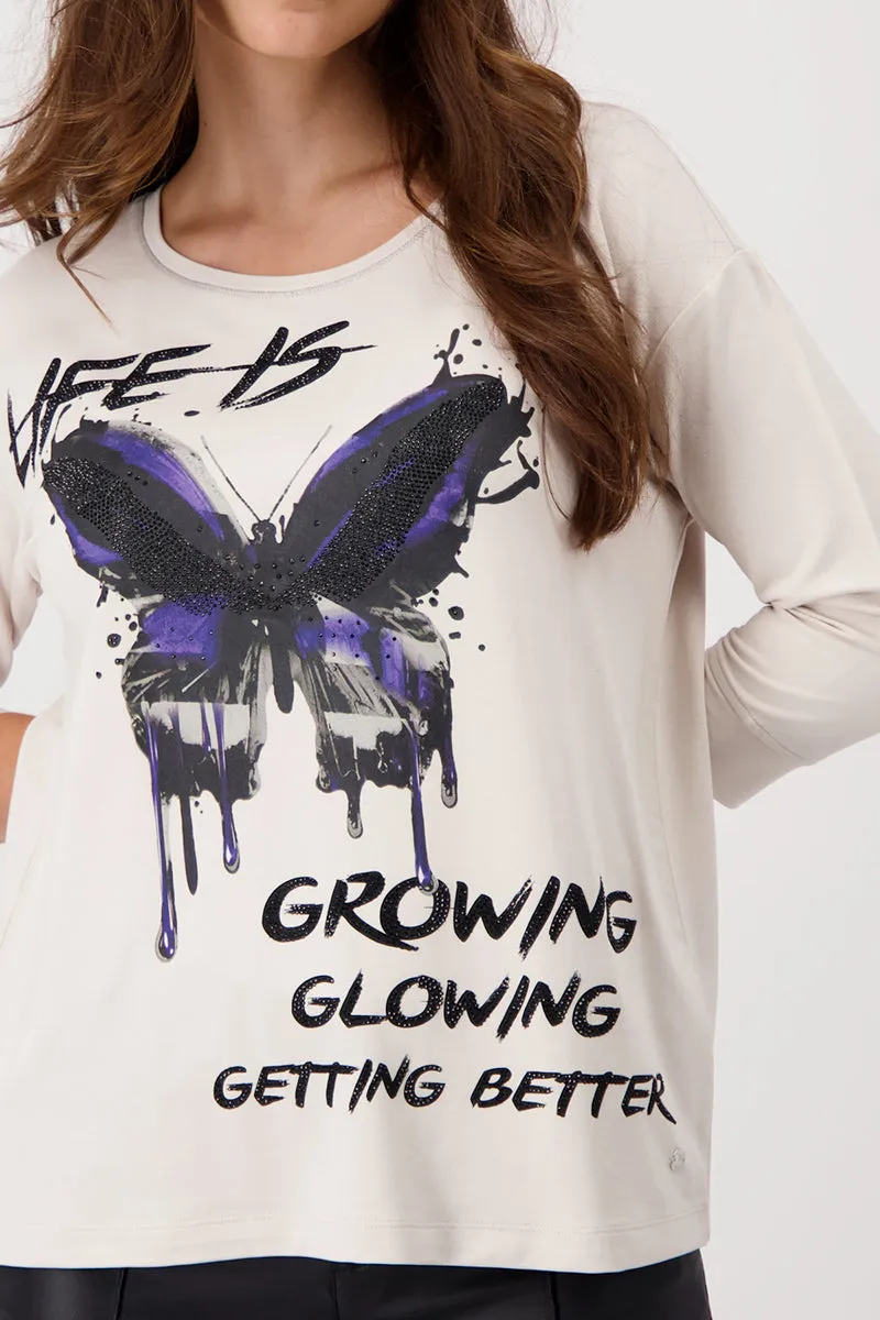 Butterfly T-Shirt 806989MNR in Champagne by Monari