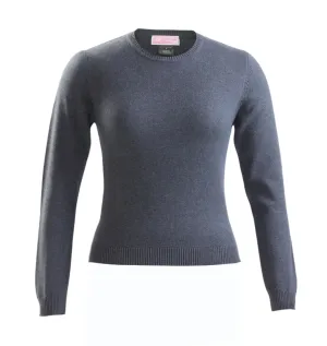 Charcoal Gray Crew neck Cotton Knit sweater RN16
