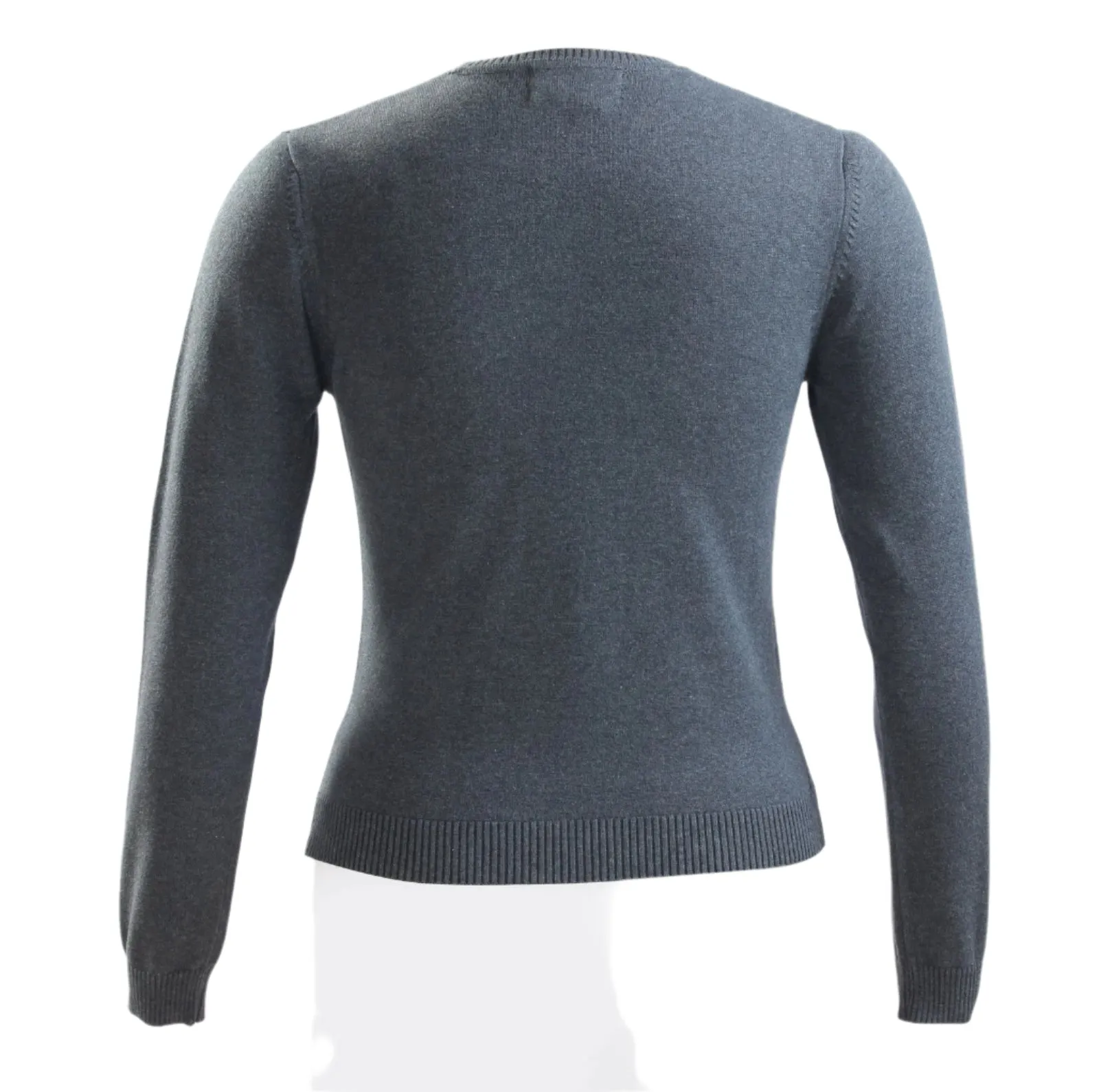 Charcoal Gray Crew neck Cotton Knit sweater RN16