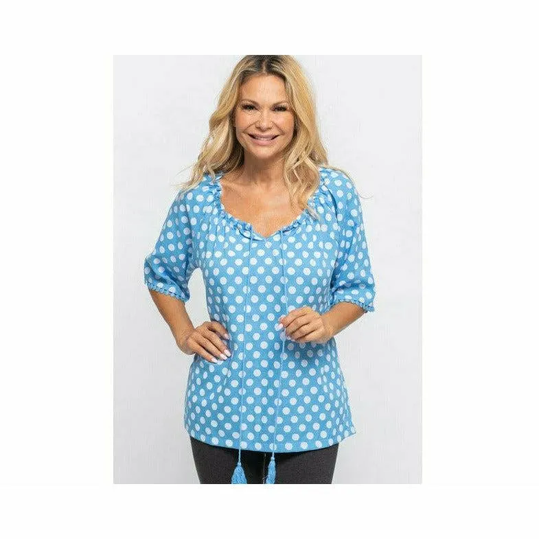 Cotton Tassel Polka Dot Top