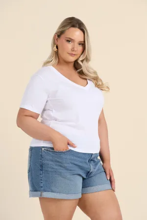 Curve V Neck Cotton Tee