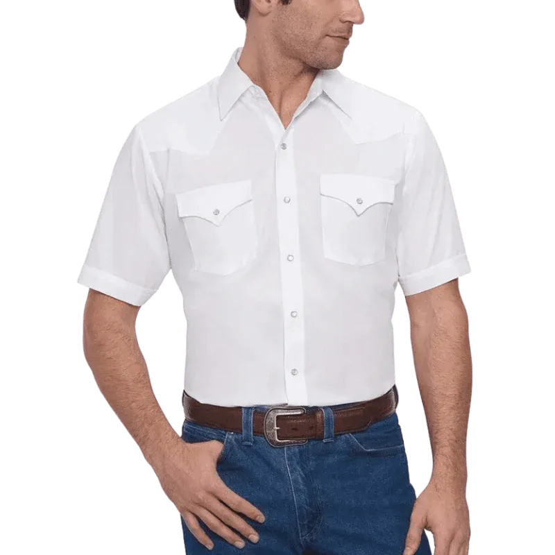 Ely Walker Men´s Short Sleeve Solid White Shirt