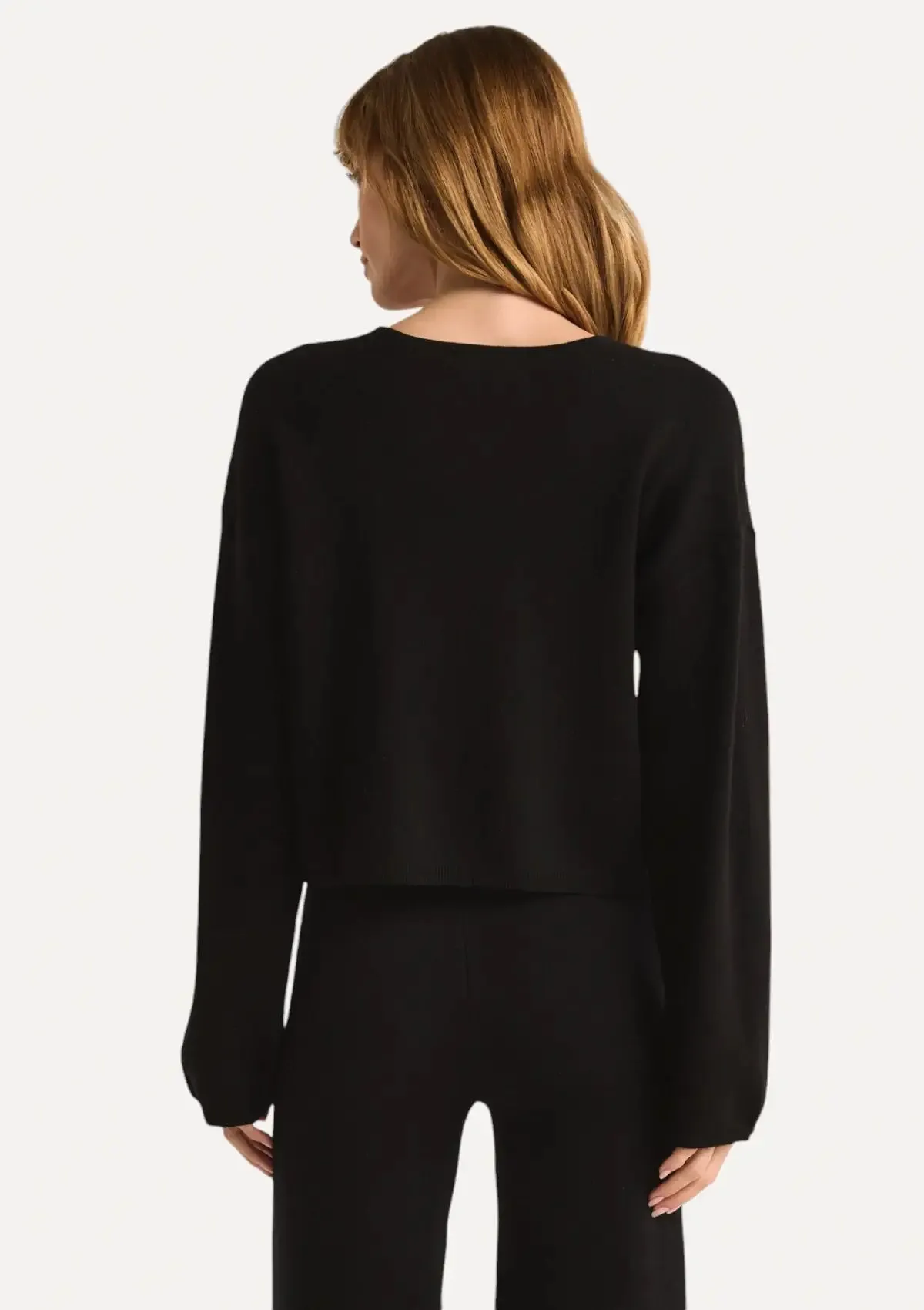 Estelle Womens Cozy Black Cardigan Sweater