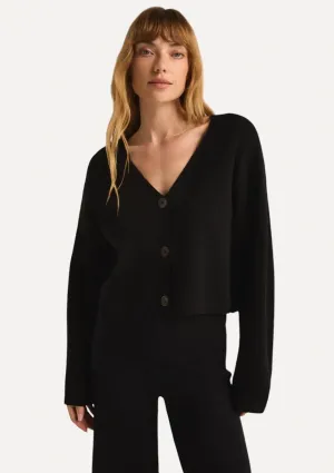 Estelle Womens Cozy Black Cardigan Sweater