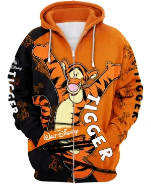 Excited Tigger Zip Up Hoodie