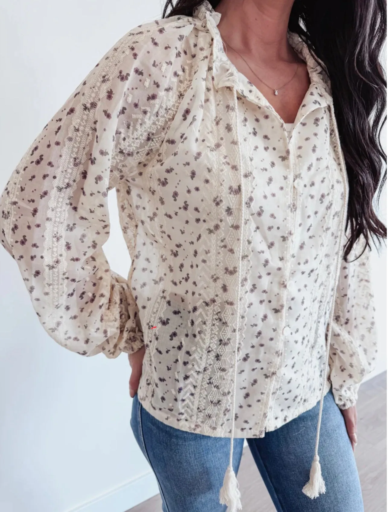 Forget Me Not Peasant Top