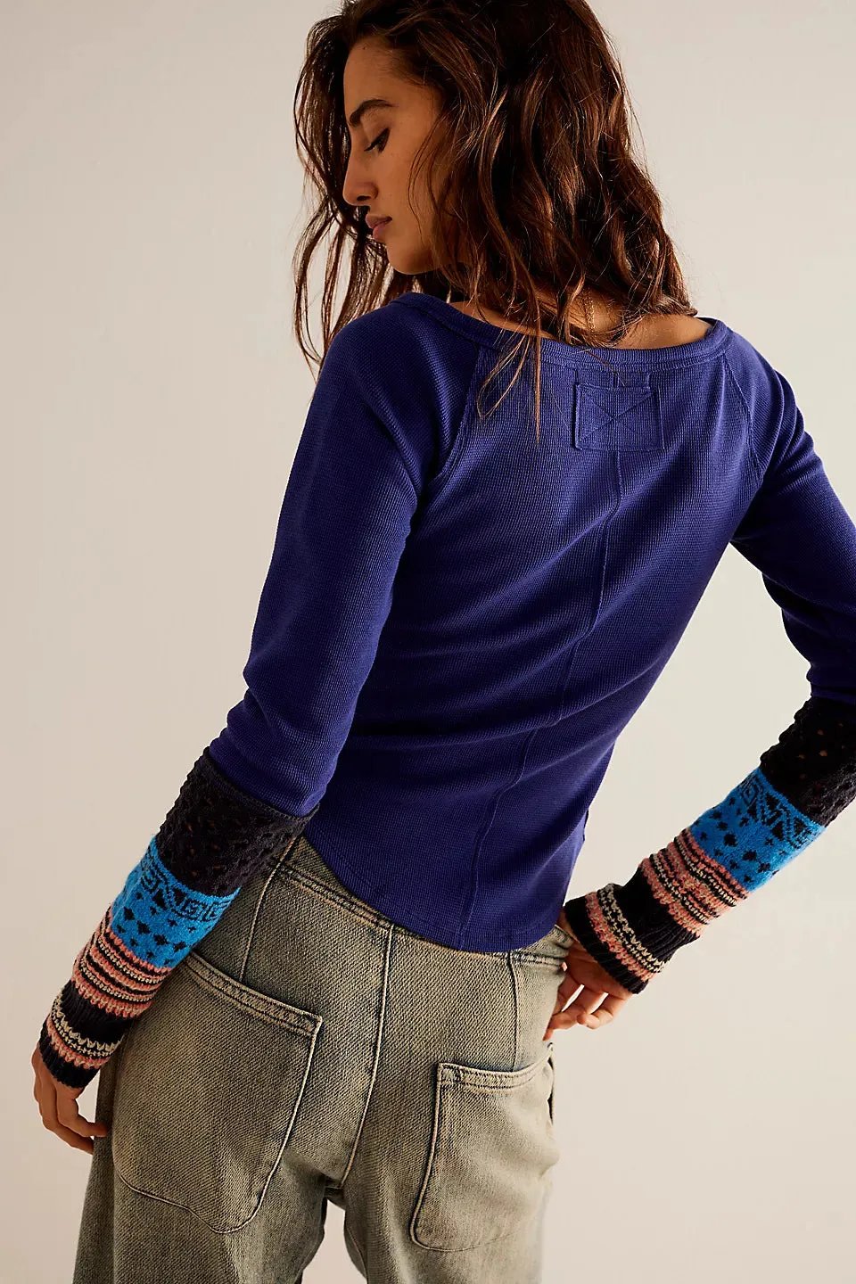 Free People We The Free Cozy Craft Cuff - Navy Combo