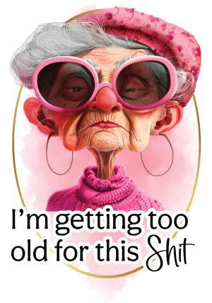 Granny heat transfer, press and peel, no shirt