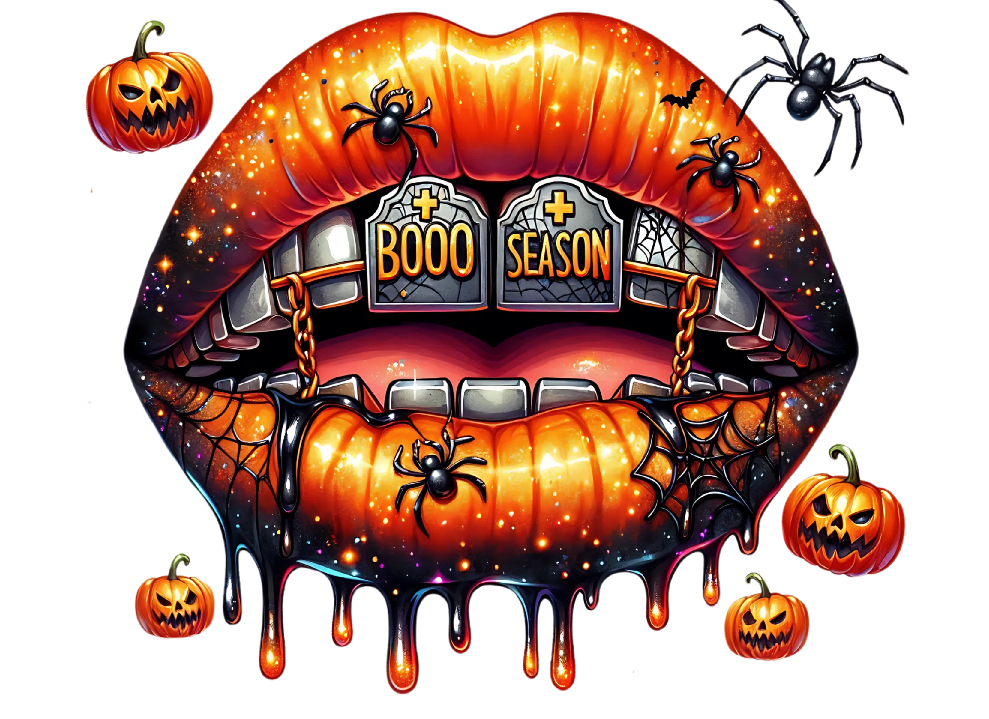 Heat transfer, spooky lips, press and peel, made to order