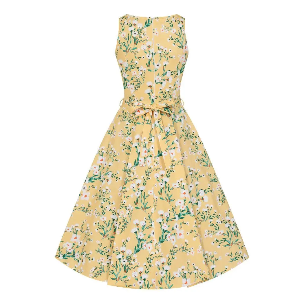 Hepburn Dress - Yellow Floral