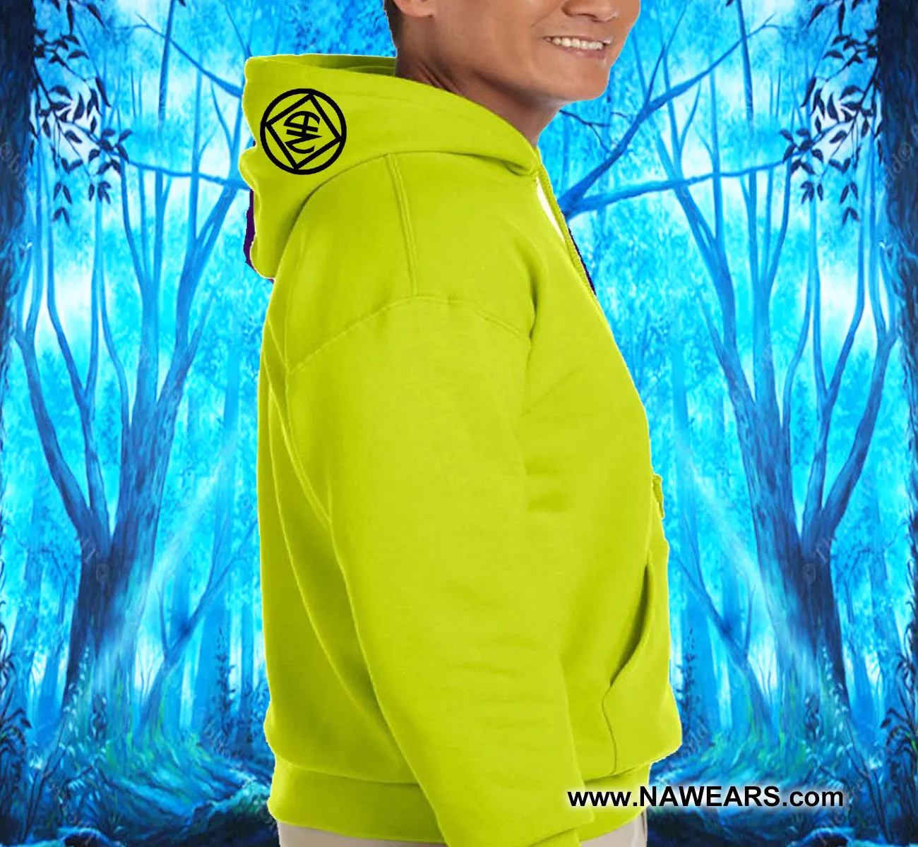 Hoodie - Large Black NA Symbol - Yellow