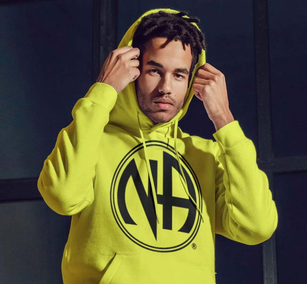 Hoodie - Large Black NA Symbol - Yellow