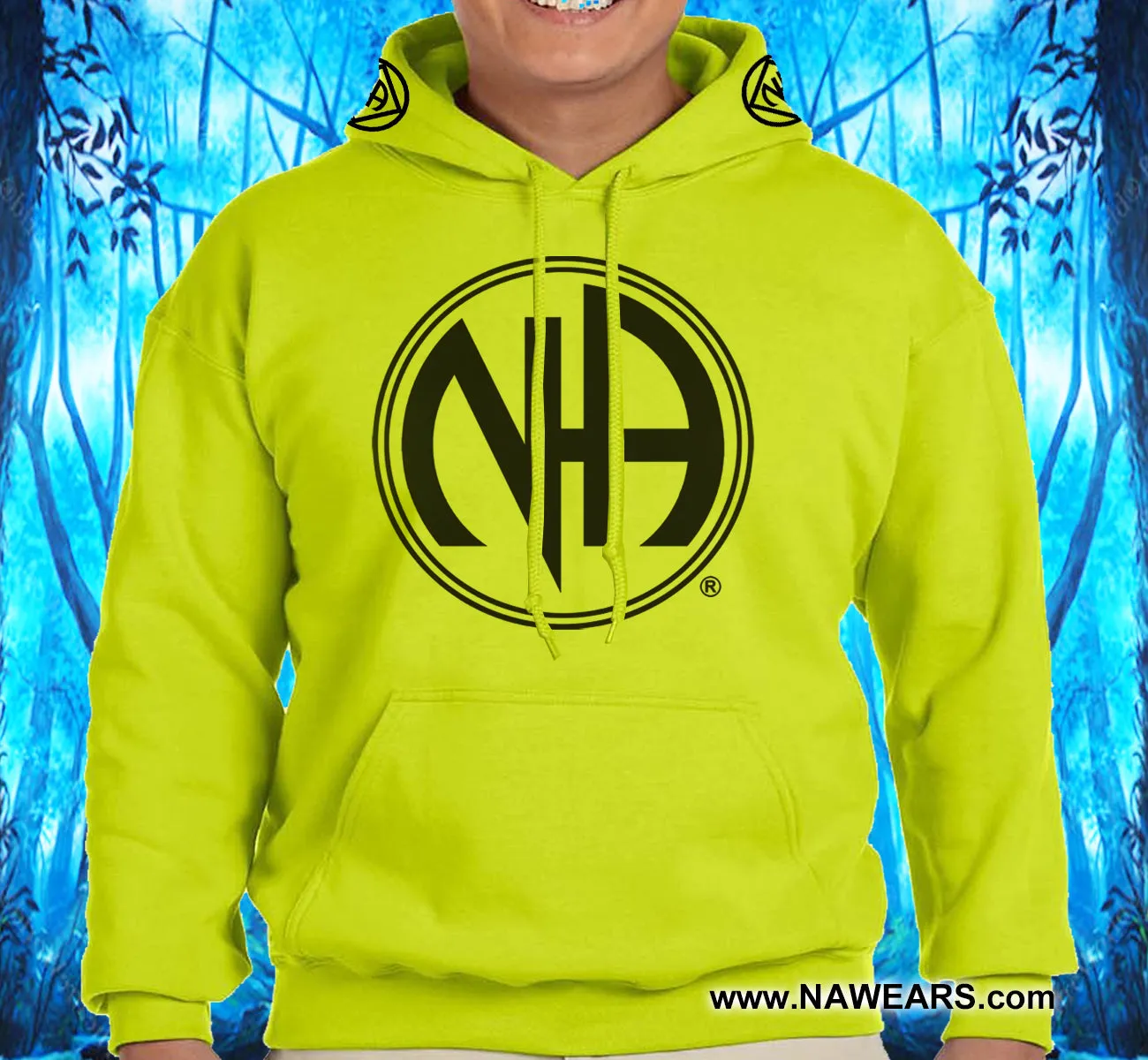 Hoodie - Large Black NA Symbol - Yellow