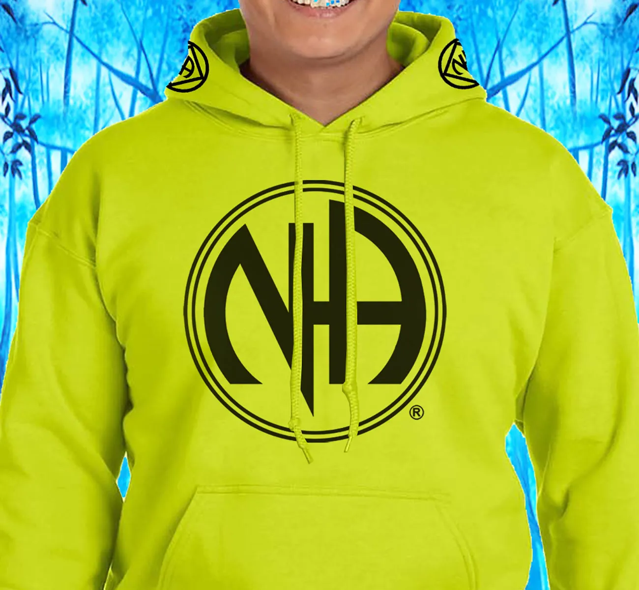 Hoodie - Large Black NA Symbol - Yellow