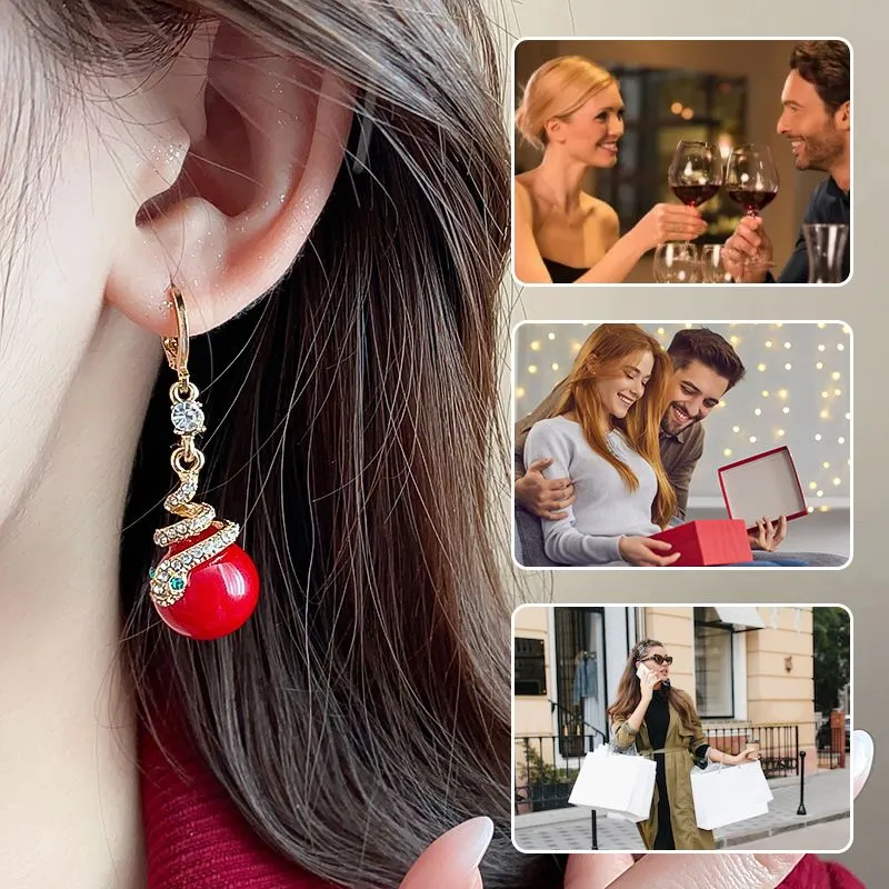 HOT SALE 49% OFFGold Plated Snake Pearl Earrings