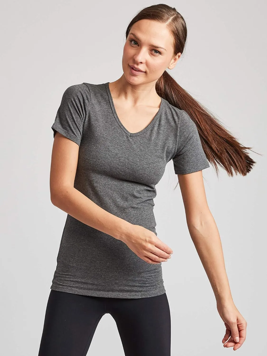 Kalon Women's 4-Pack V-Neck T-Shirt Base Layer