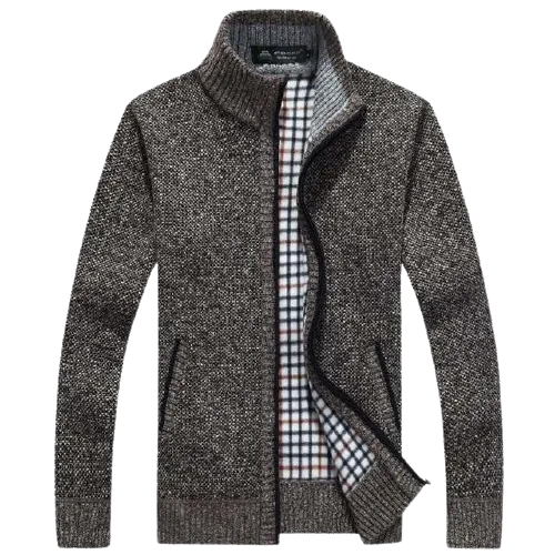Men Winter Thick Faux Fur Wool Sweater Cardigan Jackets