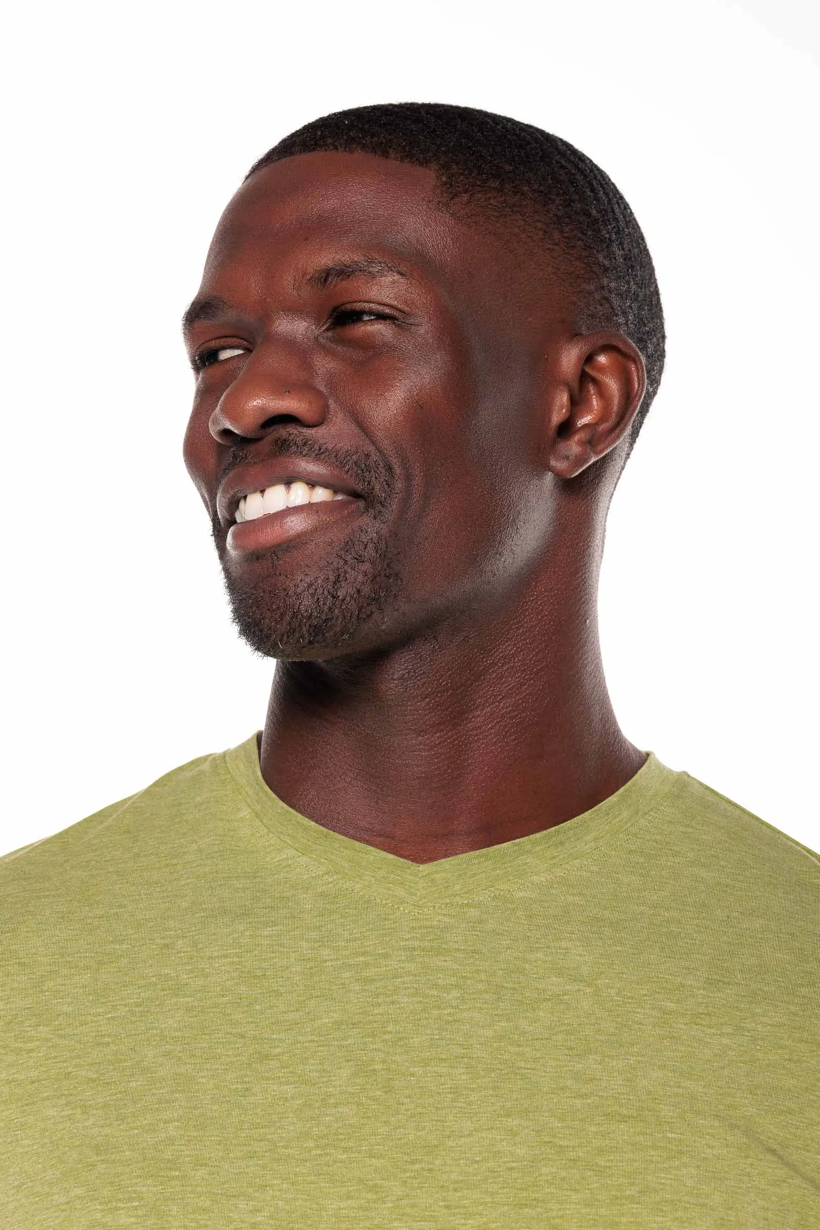 Men's Morada Everyday Long Sleeve V-Neck T-Shirt | Willow Green Heather