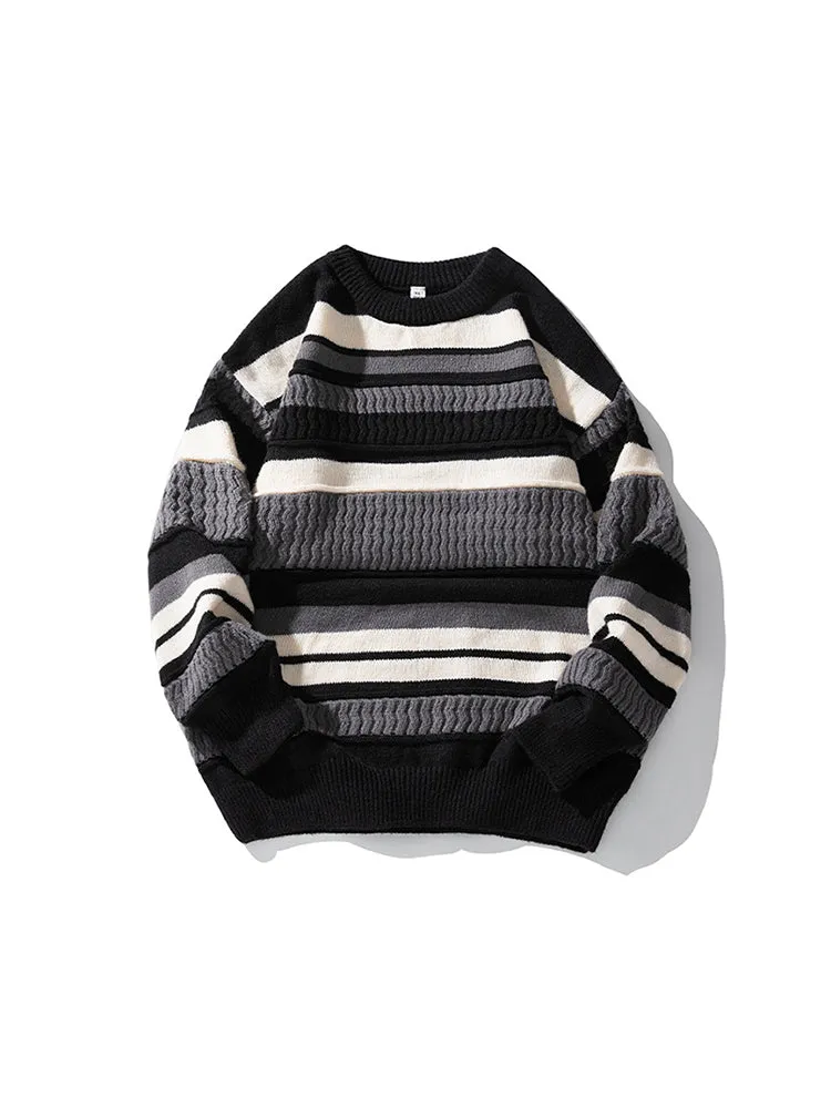 Men'S Stripes Knit Sweaters