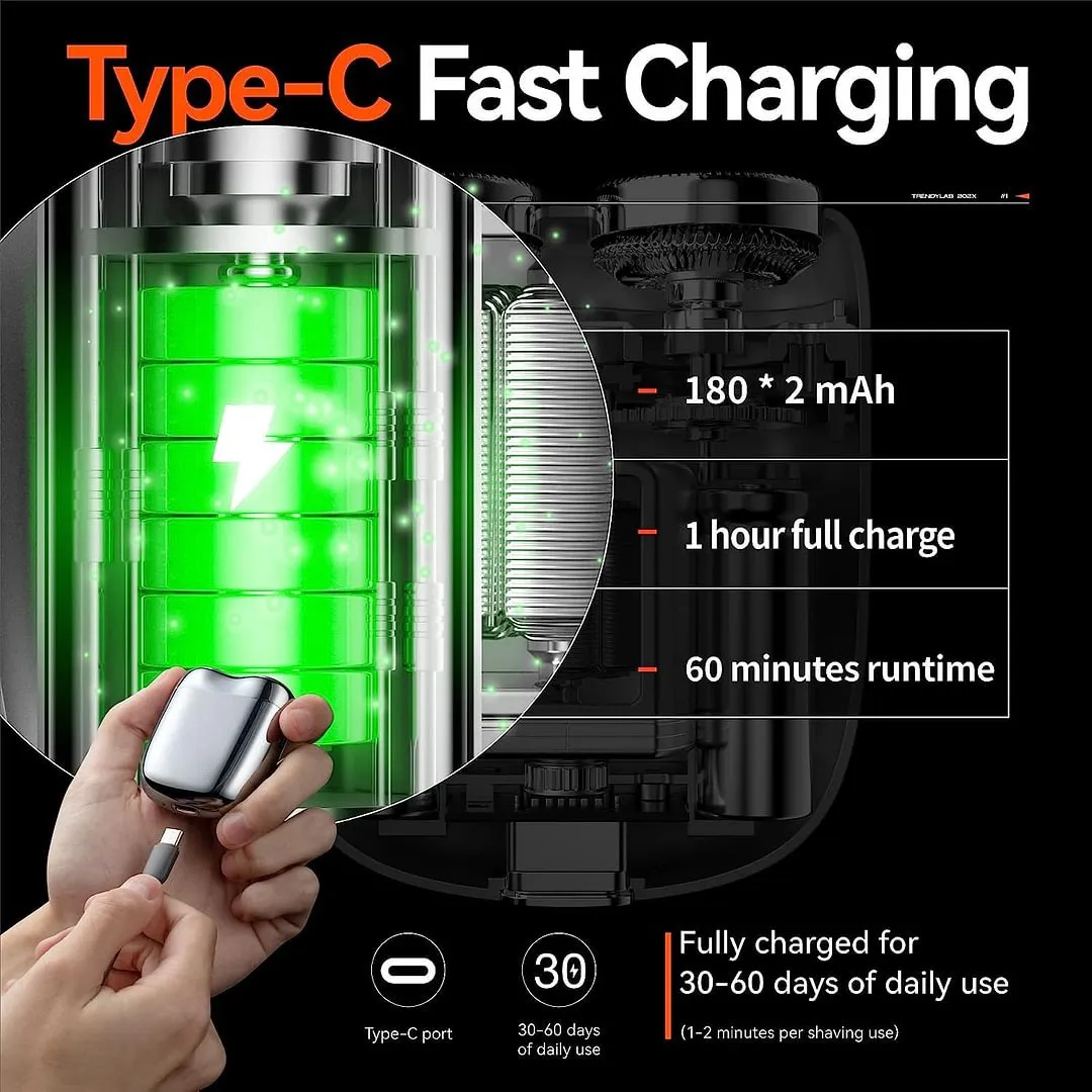 Mini USB oplaadbaar elektrisch scheerapparaat, waterdicht en compact voor mannen, ideaal voor thuis, in de auto en op reis