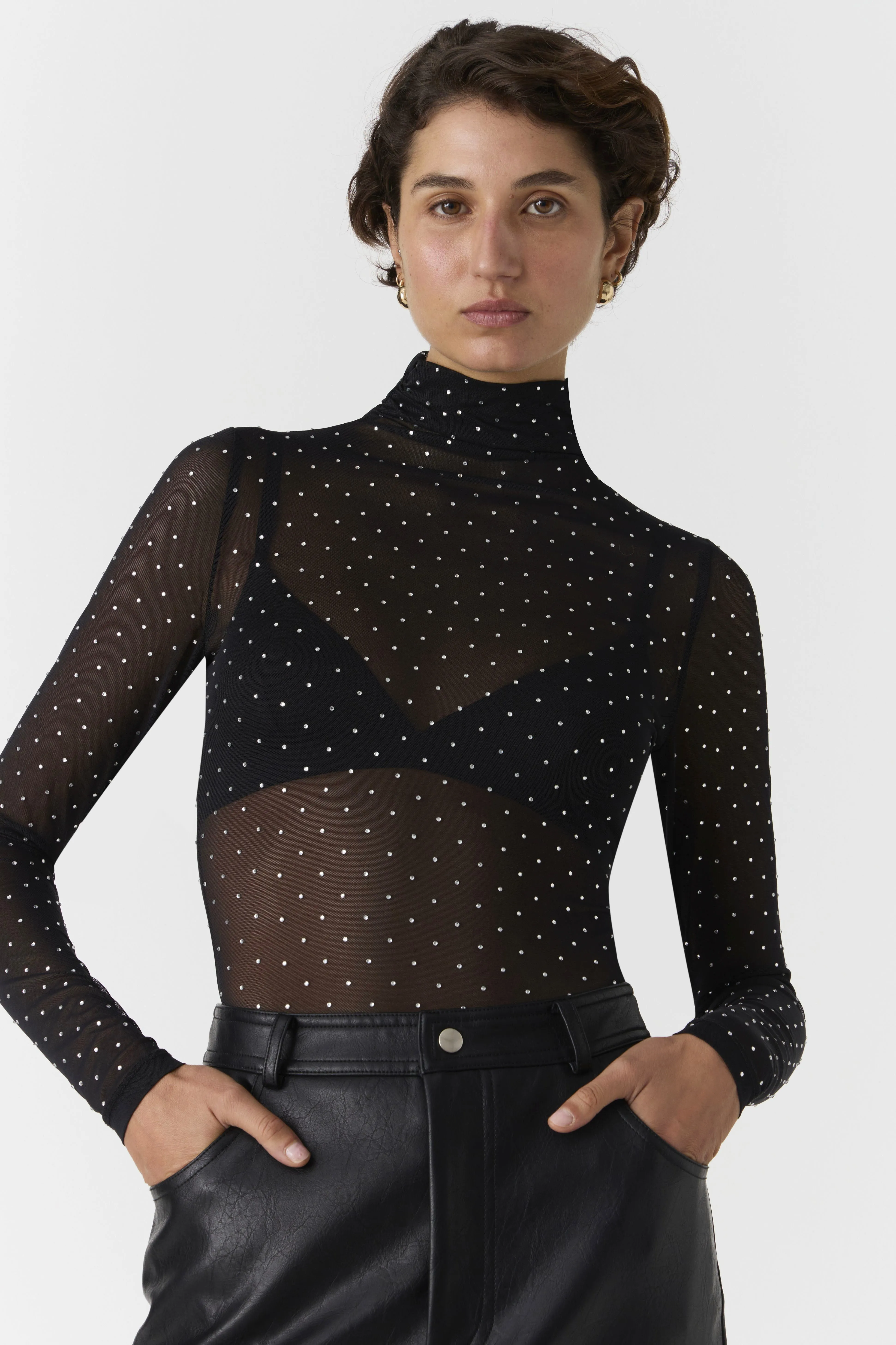 Misha Sandra Studded Top