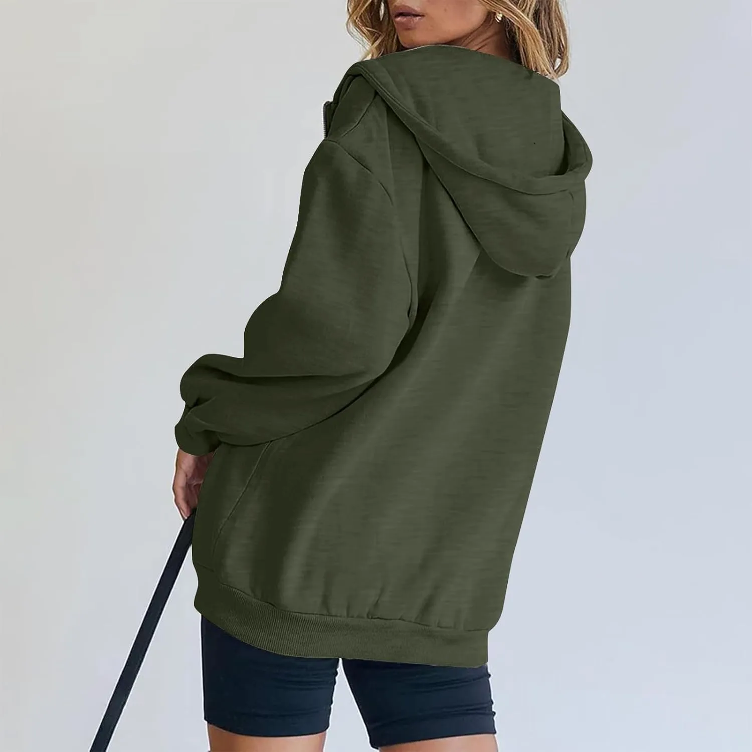 NBXNZWF Women's Zip Up Y2K Hoodies Casual Long Sleeve Oversized Sweatshirts 2025 Fall Winter Drawstring Jackets With Pockets