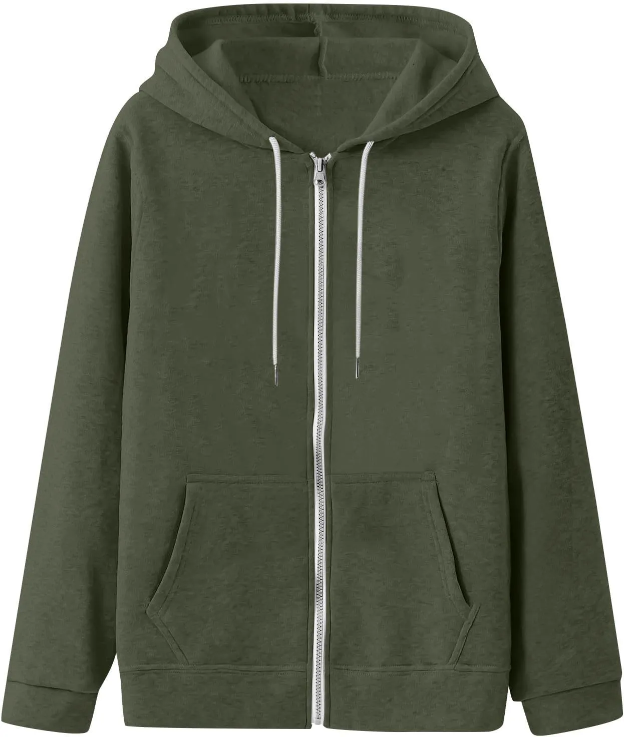 NBXNZWF Women's Zip Up Y2K Hoodies Casual Long Sleeve Oversized Sweatshirts 2025 Fall Winter Drawstring Jackets With Pockets