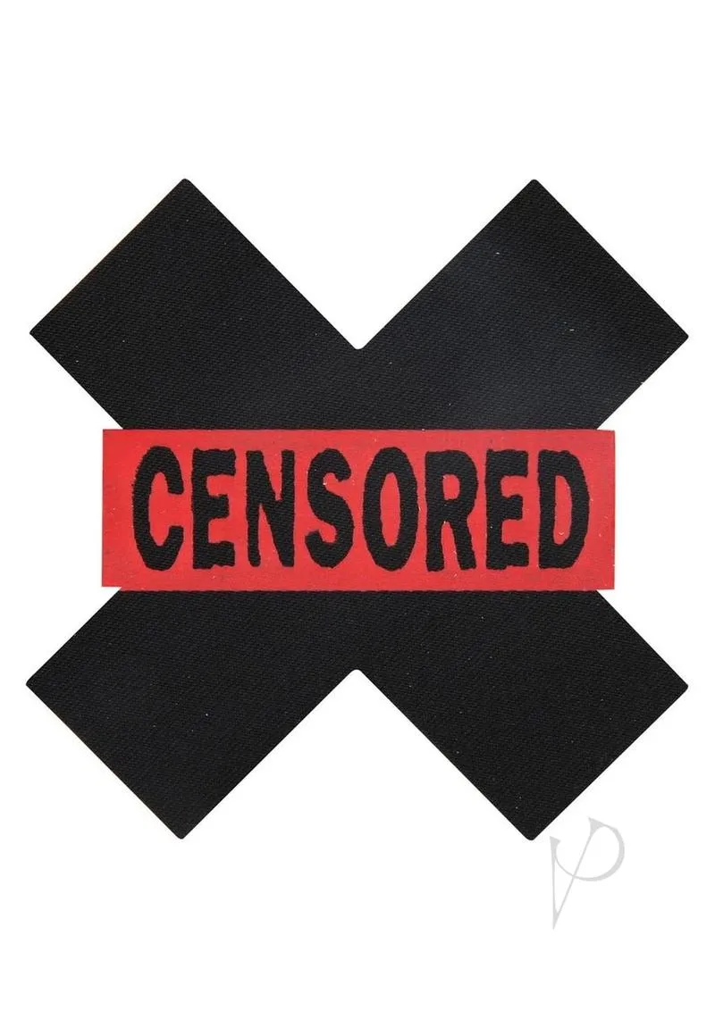 Peekaboo Censored Hearts and X Blk/red
