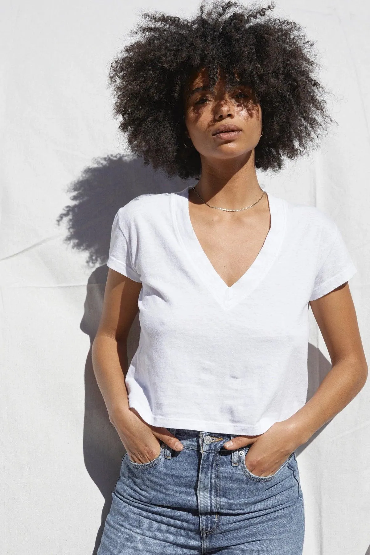 Perfect White Tee - Alanis V-neck