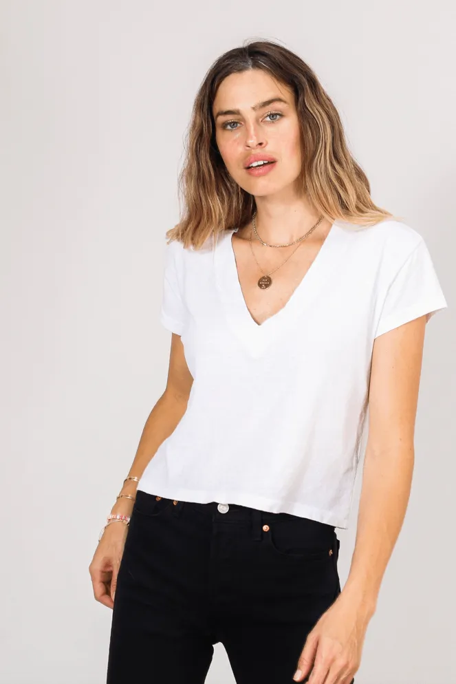 Perfect White Tee - Alanis V-neck