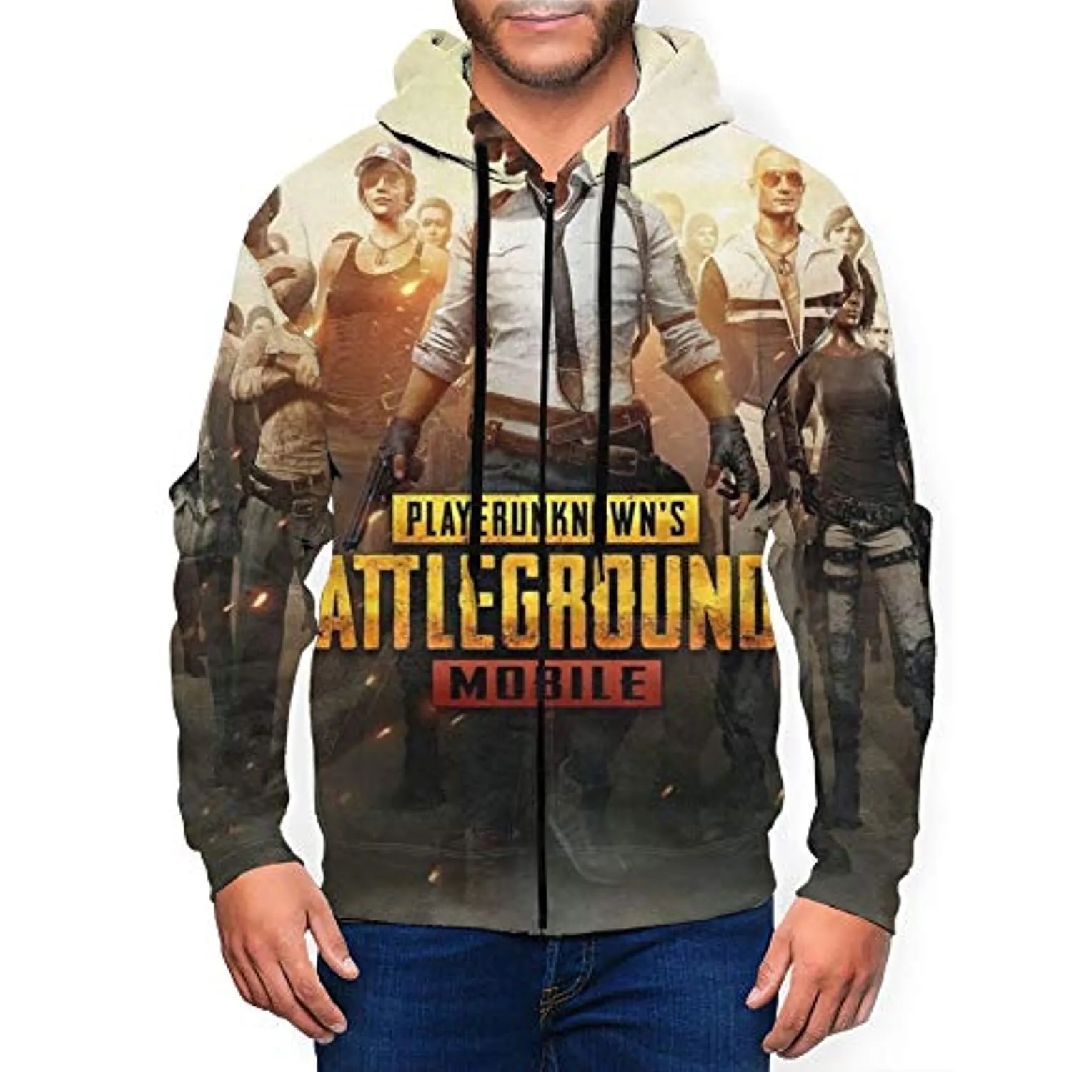 PUBG Hoodies - 3D Print Game PUBG Mobile Colorful Zipper Jacket with Pockets