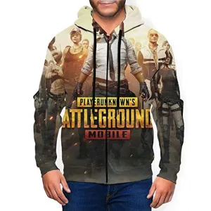 PUBG Hoodies - 3D Print Game PUBG Mobile Colorful Zipper Jacket with Pockets