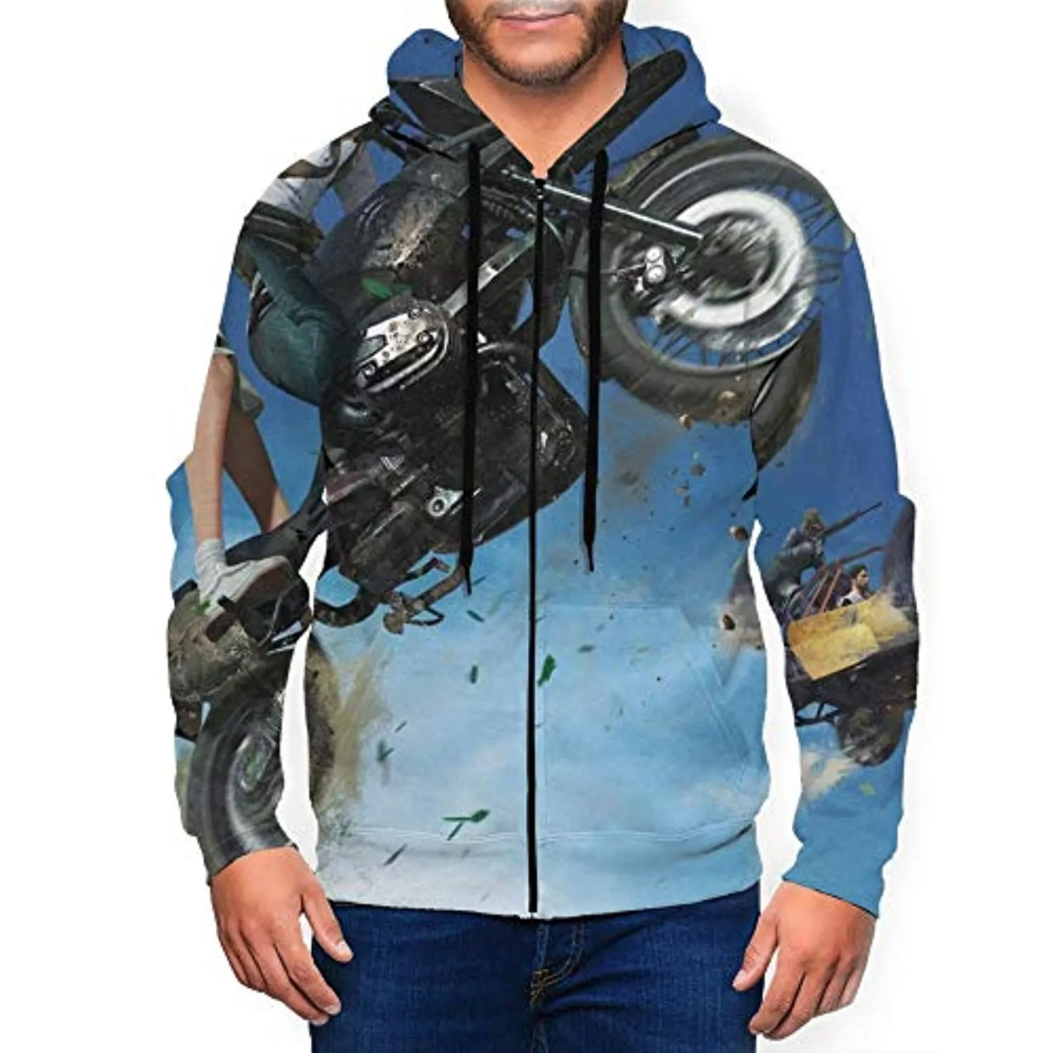 PUBG Hoodies - 3D Print Game PUBG Vehicle Zipper Jacket with Pockets