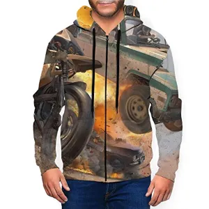 PUBG Hoodies - 3D Print Game Vehicle Zipper Jacket with Pockets